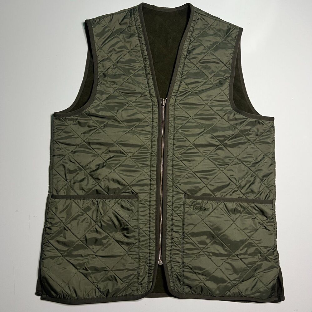 Barbour Men's $295 Reversible Polarquilt Zip-In Vest, Liner, Gilet,  Medium